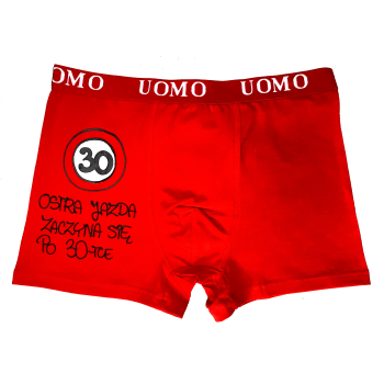 [Bm03-30] Bokserki męskie OSTRA JAZDA ZACZYNA SIĘ PO 30-tce